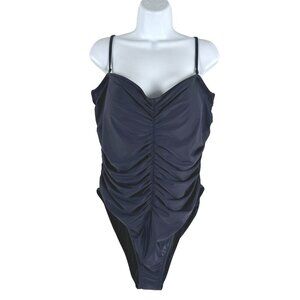 J. Crew Ruched Sweetheart One Piece Swimsuit Size 22 Blue‎ NWT SW-1982